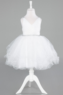 Abendkleid für Kinder Kurz Weiß ABK2142