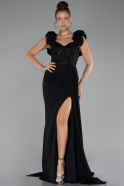 Abendkleid Lang Chiffon Schwarz ABU4272