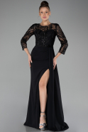 Abendkleid Lang Chiffon Schwarz ABU4293