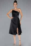 Partykleid Midi Satin Schwarz ABK2160