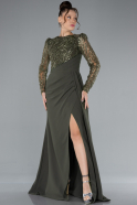 Abendkleid Lang Khaki ABU4310