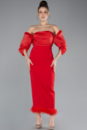 Rot Partykleid Midi ABK1796