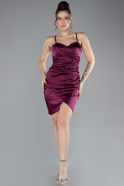 Partykleid Mini Satin Pflaume ABK2174