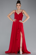 Abschlusskleid Lang Chiffon Rot ABU4412