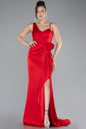 Abendkleid Lang Satin Rot ABU4498