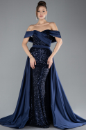 Abendkleid Lang Marineblau ABU4515