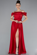 Abschlusskleid Lang Satin Rot ABU4531