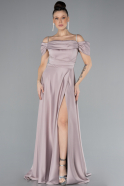 Abschlusskleid Lang Satin Nerzbraun ABU4531