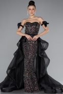 Abendkleid Lang Schwarz ABU4538