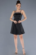 Partykleid Kurz Satin Schwarz ABK2225