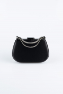 Abendtasche Satin Schwarz V746