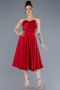 Partykleid Midi Satin Rot ABK2240