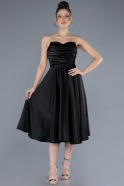 Partykleid Midi Satin Schwarz ABK2240