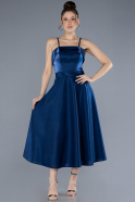 Partykleid Midi Satin Marineblau ABK2242