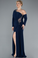 Abendkleid in Übergröße Lang Marineblau ABU4617