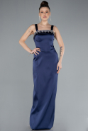 Abendkleid Lang Satin Marineblau ABU4660