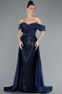 Abendkleid Lang Marineblau ABU4661