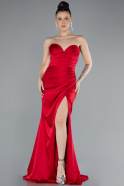 Abschlusskleid Lang Satin Rot ABU4663