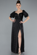 Abschlusskleid Lang Chiffon Schwarz ABU4657