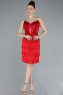 Partykleid Kurz Rot ABK2253