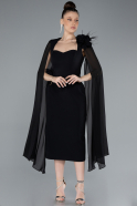 Abendkleid Midi Schwarz ABK2255