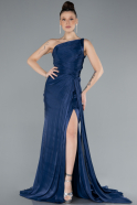 Abendkleid Lang Chiffon Marineblau ABU4625