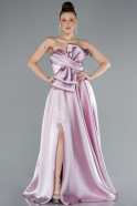 Standesamtkleid Lang Satin Puder ABU4680