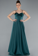 Abschlusskleid Lang Satin Smaragdgrün ABU4684