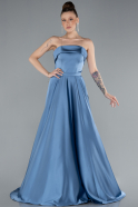 Abschlusskleid Lang Satin Indigo ABU4685