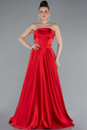 Abschlusskleid Lang Satin Rot ABU4685