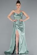 Minzgrün Abendkleid Satin Lang ABU4652