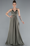 Abschlusskleid Lang Satin Khaki ABU3610