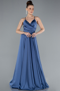 Abschlusskleid Lang Satin Indigo ABU3610