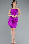 Partykleid Kurz Satin Violett ABK2266