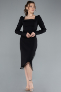 Abendkleid Midi Schwarz ABK2272