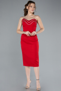 Partykleid Midi Rot ABK2262