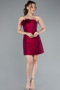 Partykleid Kurz Satin Kirschrot ABK2274