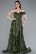 Abendkleid Lang Khaki ABU4691