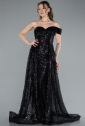 Abendkleid Lang Schwarz ABU4691