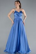 Abschlusskleid Lang Satin Indigo ABU4702