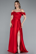 Abschlusskleid Lang Satin Rot ABU4703