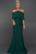 Abendkleid im Meerjungfrau-Stil Lang Smaragdgrün ABU091