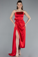 Abschlusskleid Midi Satin Rot ABK2265