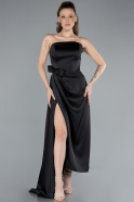 Abschlusskleid Midi Satin Schwarz ABK2265