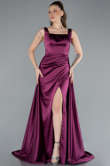 Abendkleid Lang Satin Kirschrot ABU4715