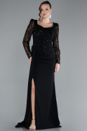 Abendkleid Lang Chiffon Schwarz ABU4732