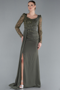 Abendkleid Lang Chiffon Khaki ABU4732