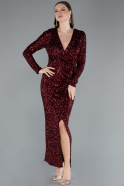 Partykleid Midi Weinrot ABK2284