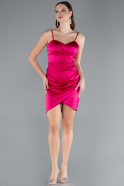 Partykleid Mini Satin Fuchsie ABK2174