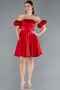 Partykleid Kurz Satin Rot ABK2215